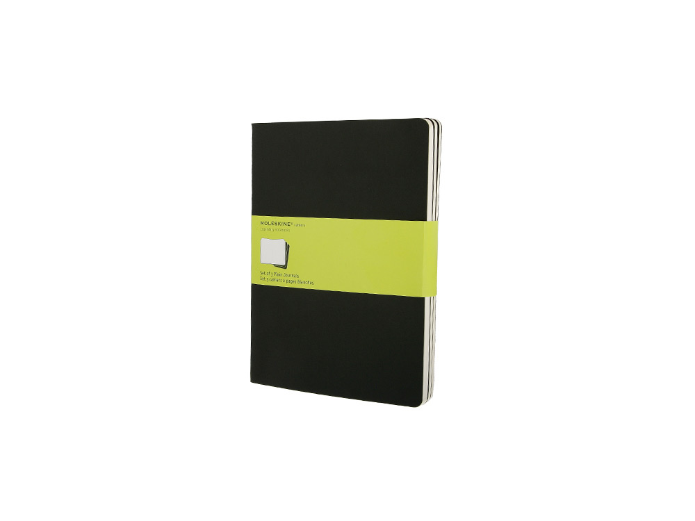Записная книжка Moleskine Cahier (нелинованный, 3 шт.), ХLarge (19х25см), черный