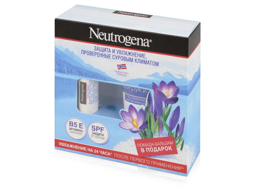 Набор Neutrogena «Норвежская формула»: крем-уход для рук 75мл, бальзам-помада 4,8г. J&J