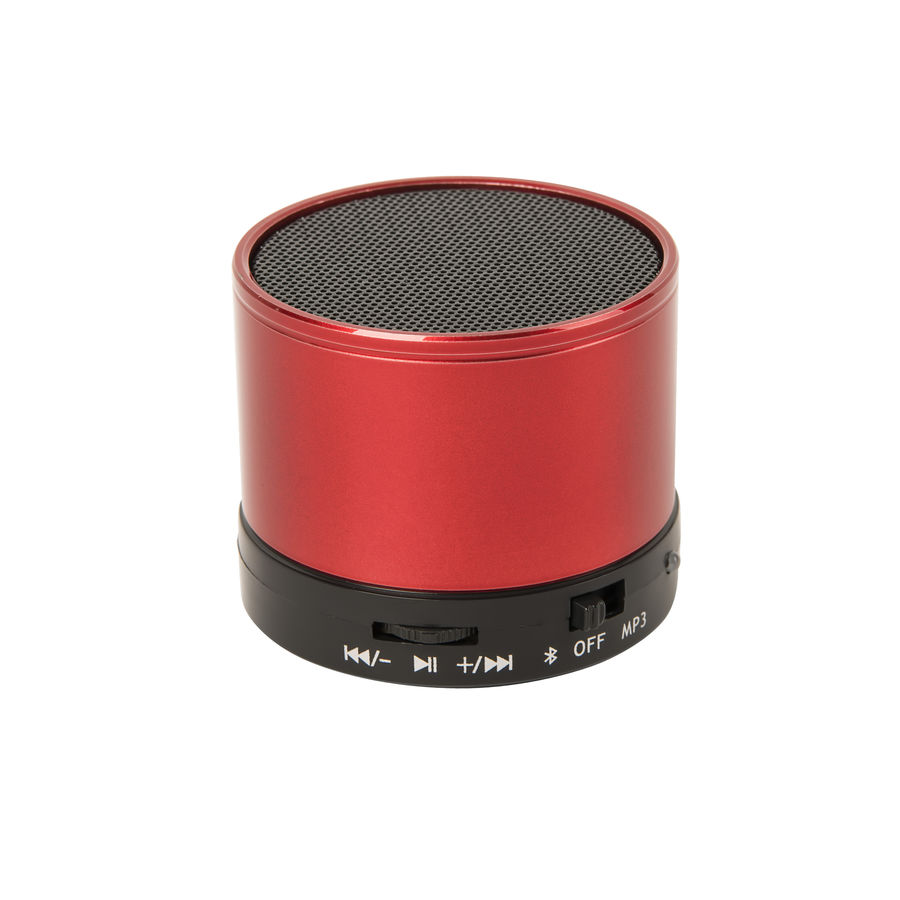 Портативная bluetooth-колонка "Martins", красный, 5,9х5 см,пластик,металл