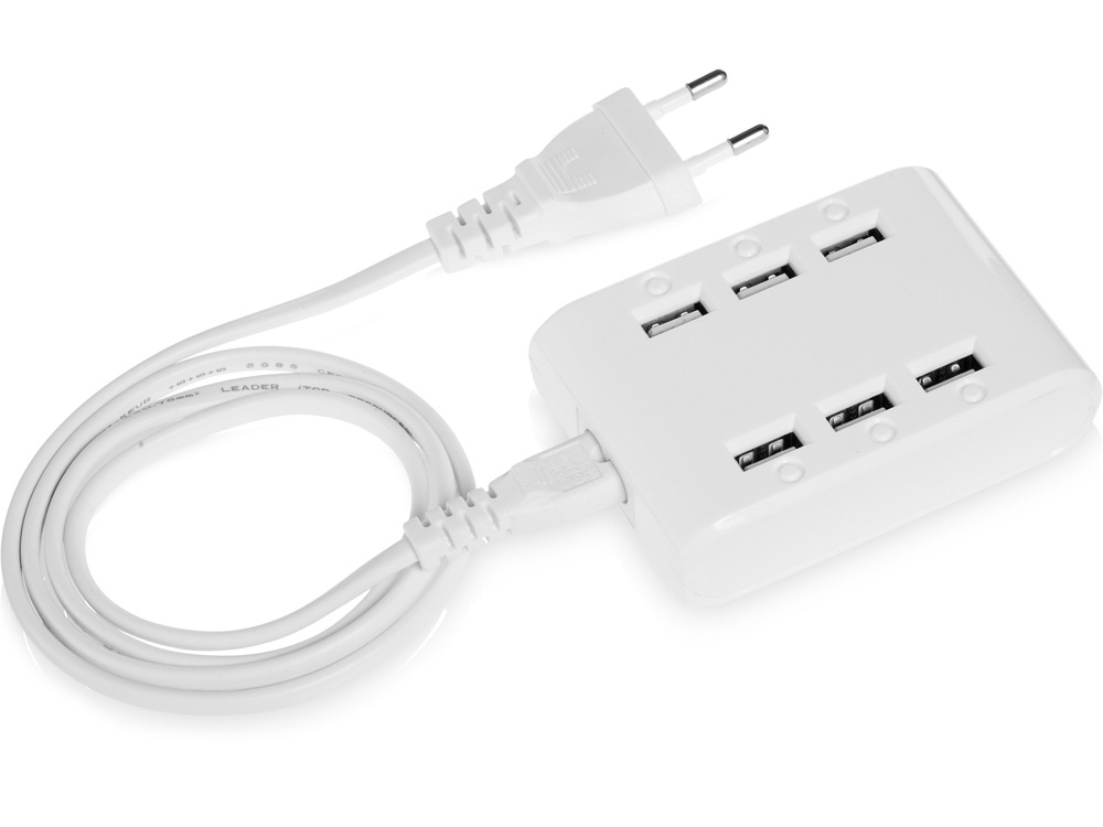 USB Hub "Powertech" на 6 портов, белый