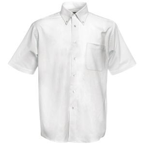 Рубашка "Short Sleeve Oxford Shirt", белый_2XL, 70% х/б, 30% п/э, 130 г/м2