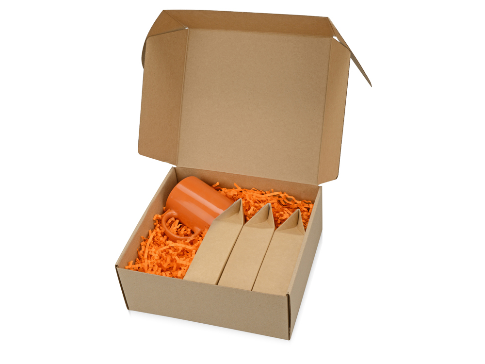Подарочный набор «Tea chest» с тремя видами чая, оранжевый