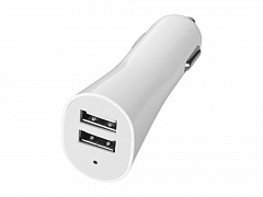 Адаптер автомобильный «Split», USB x 2, белый
