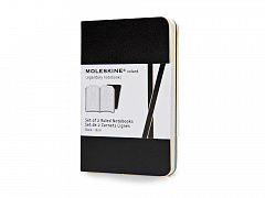 Записная книжка Moleskine Volant (в линейку, 2 шт.), XSmall (6,5х10,5см), черный