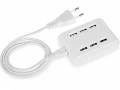 USB Hub "Powertech" на 6 портов, белый