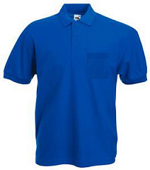 Поло "65/35 Pocket Polo", ярко-синий_S, 65% п/э, 35% х/б, 180 г/м2