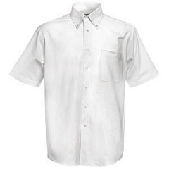 Рубашка "Short Sleeve Oxford Shirt", белый_2XL, 70% х/б, 30% п/э, 130 г/м2